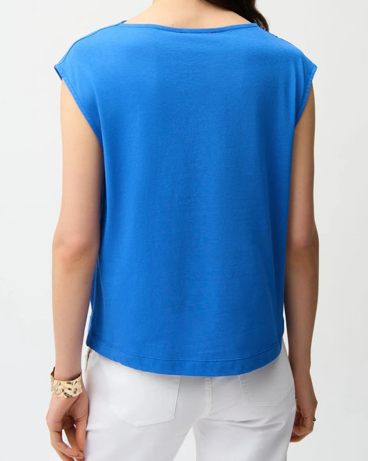 Joseph Ribkoff Asymmetric Top | Harbor Blue