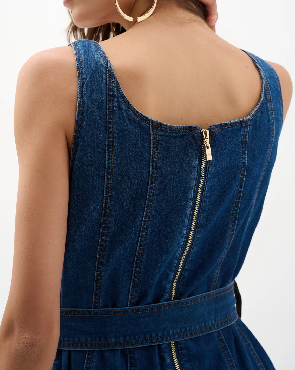 Joseph Ribkoff Denim Fit & Flare Midi Dress