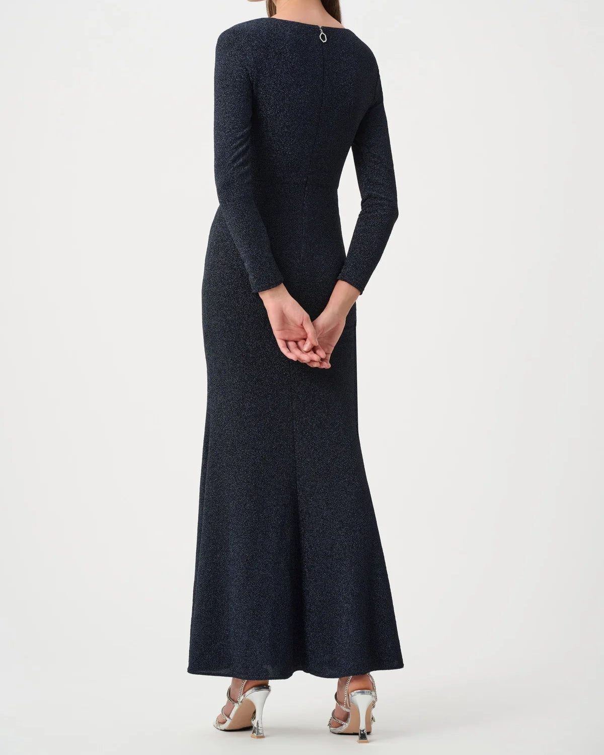 Joseph Ribkoff Sparkle Knit Wrap Gown