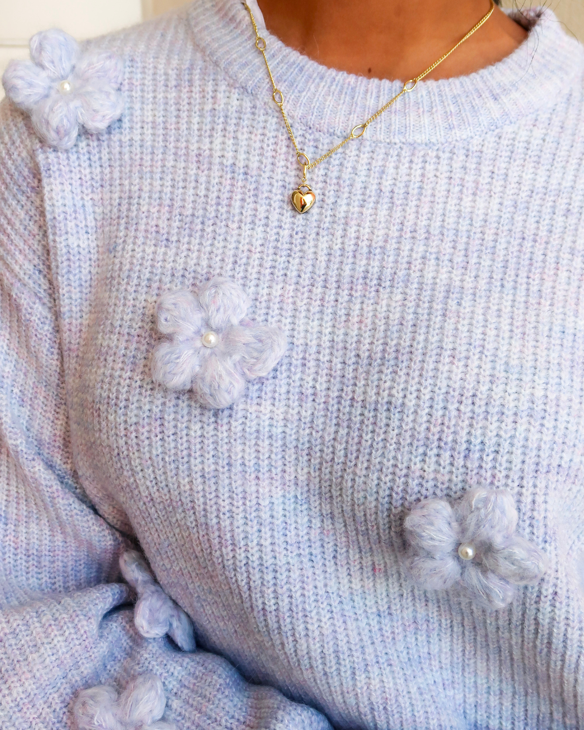 Mink Pink Applique Flower Sweater