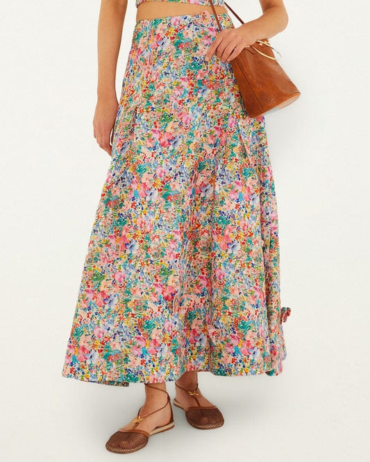 Farm Rio Peasant Floral Maxi Butterflies Skirt