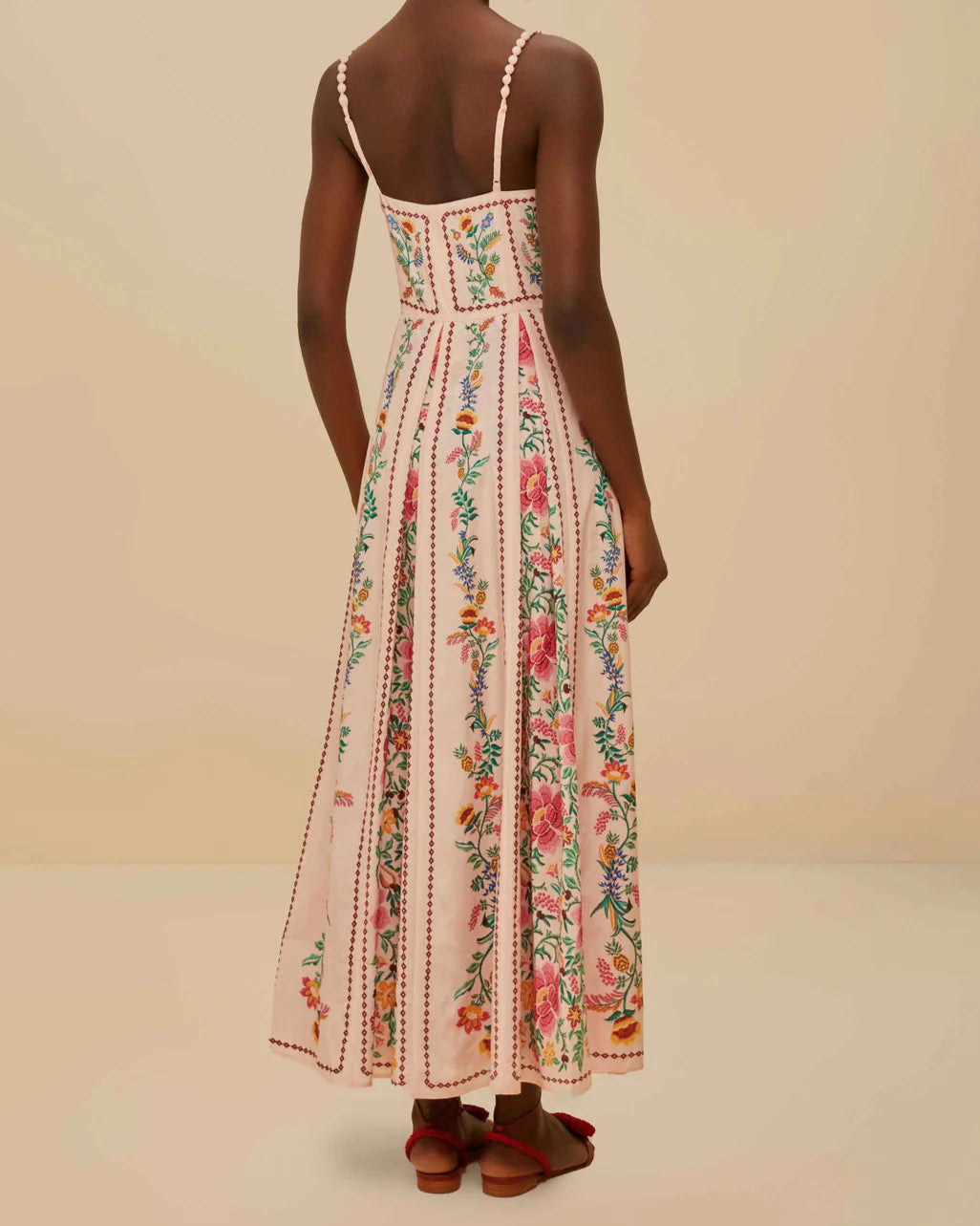 Farm Rio Delicate Forest Pink Maxi Dress