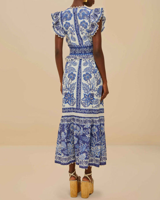 Farm Rio Off-White Shell Garden Maxi Dress