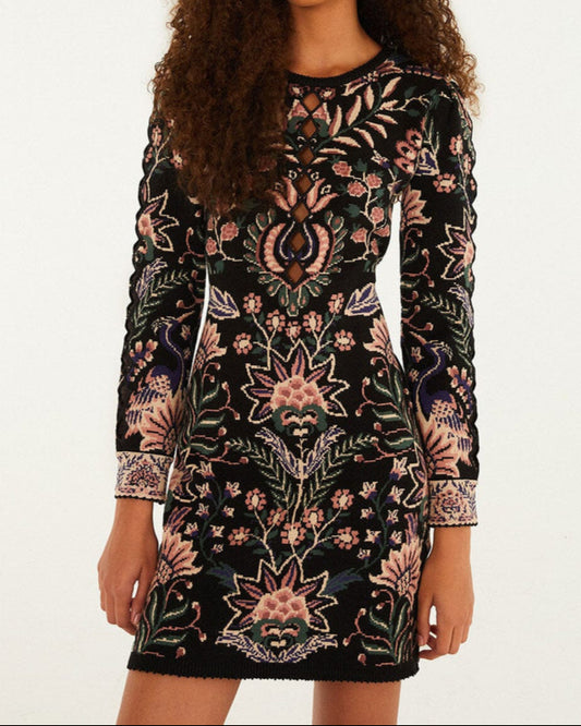 Farm Rio Marvelous Garden Knit Dress