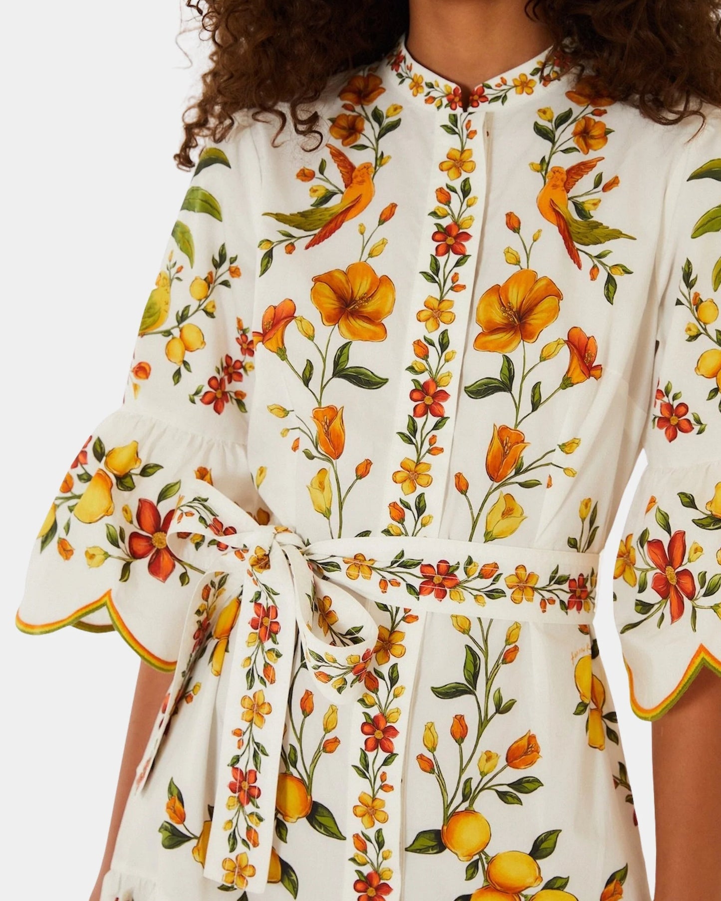 Farm Rio Lemon Bouquet Dress