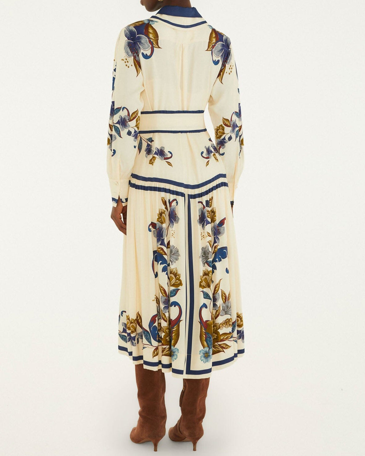 Farm Rio Golden Nature Cream Belt Dress