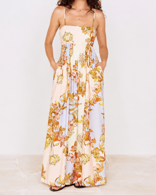 Mink Pink Fiore Tie Back Maxi Dress | Pastel Floral