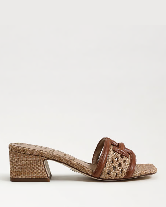 Sam Edelman Waylon Weave Slide Sandal | Rich Cognac Leather