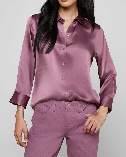 L'Agence Dani Silk Blouse | Dusty Orchid