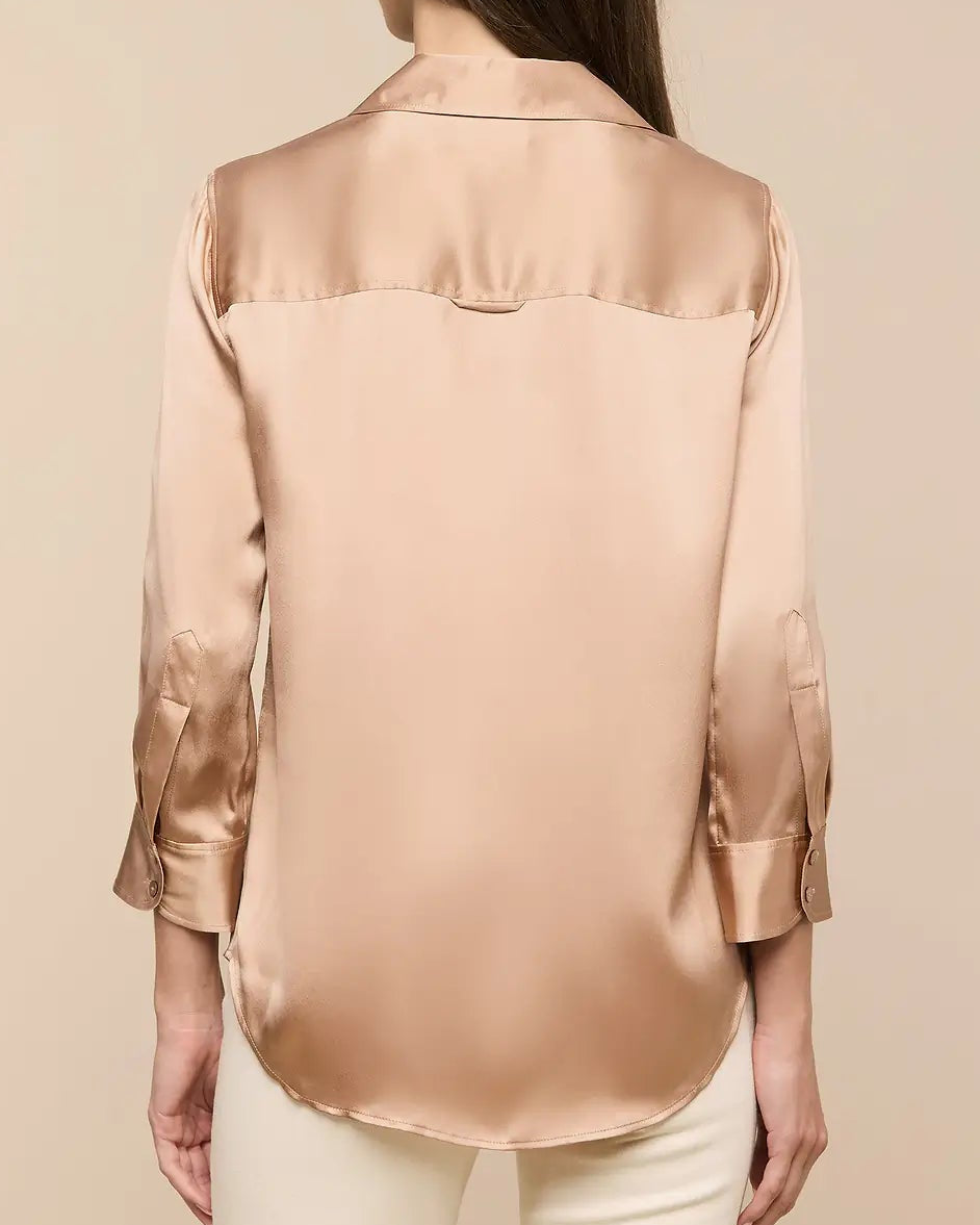 L'Agence Dani Silk Blouse | Soft Nude