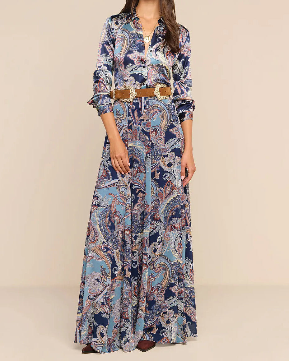 L'Agence Tyler Silk Blouse |. Midnight Multi Besarabian Paisley