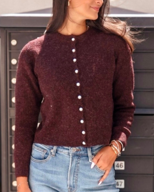 Mink Pink Burgundy Cardigan