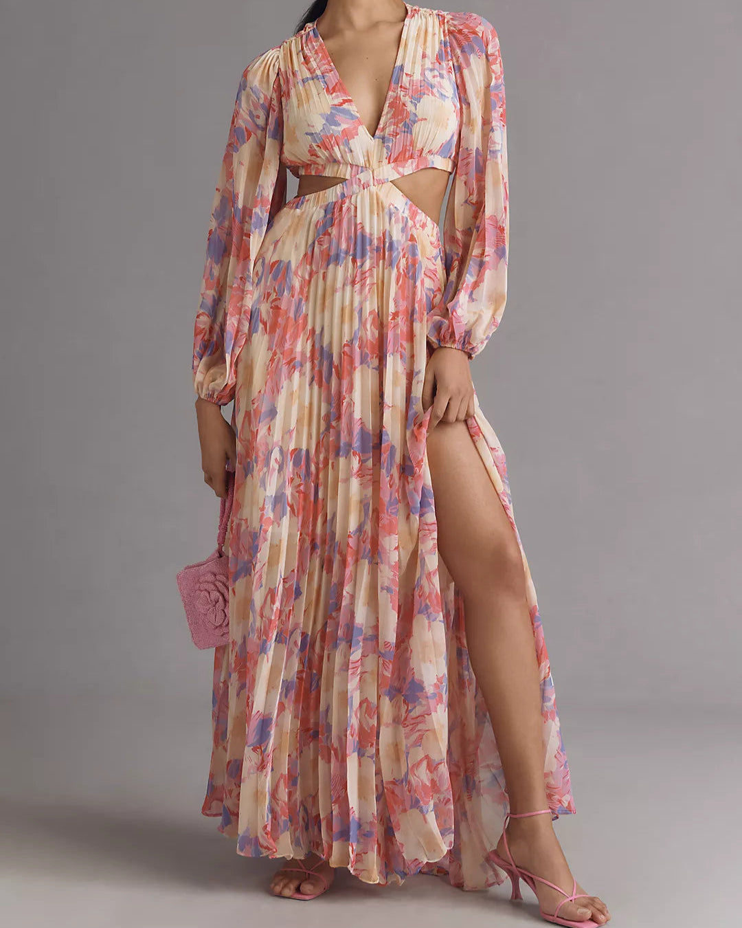 ASTR Revery Long-Sleeve Cutout Maxi Dress