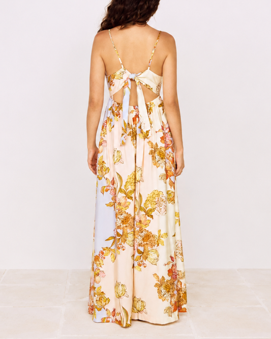 Mink Pink Fiore Tie Back Maxi Dress | Pastel Floral