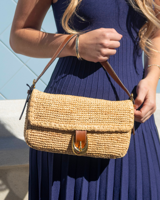 Staud Harlow Raffia Bag | Natural Tan