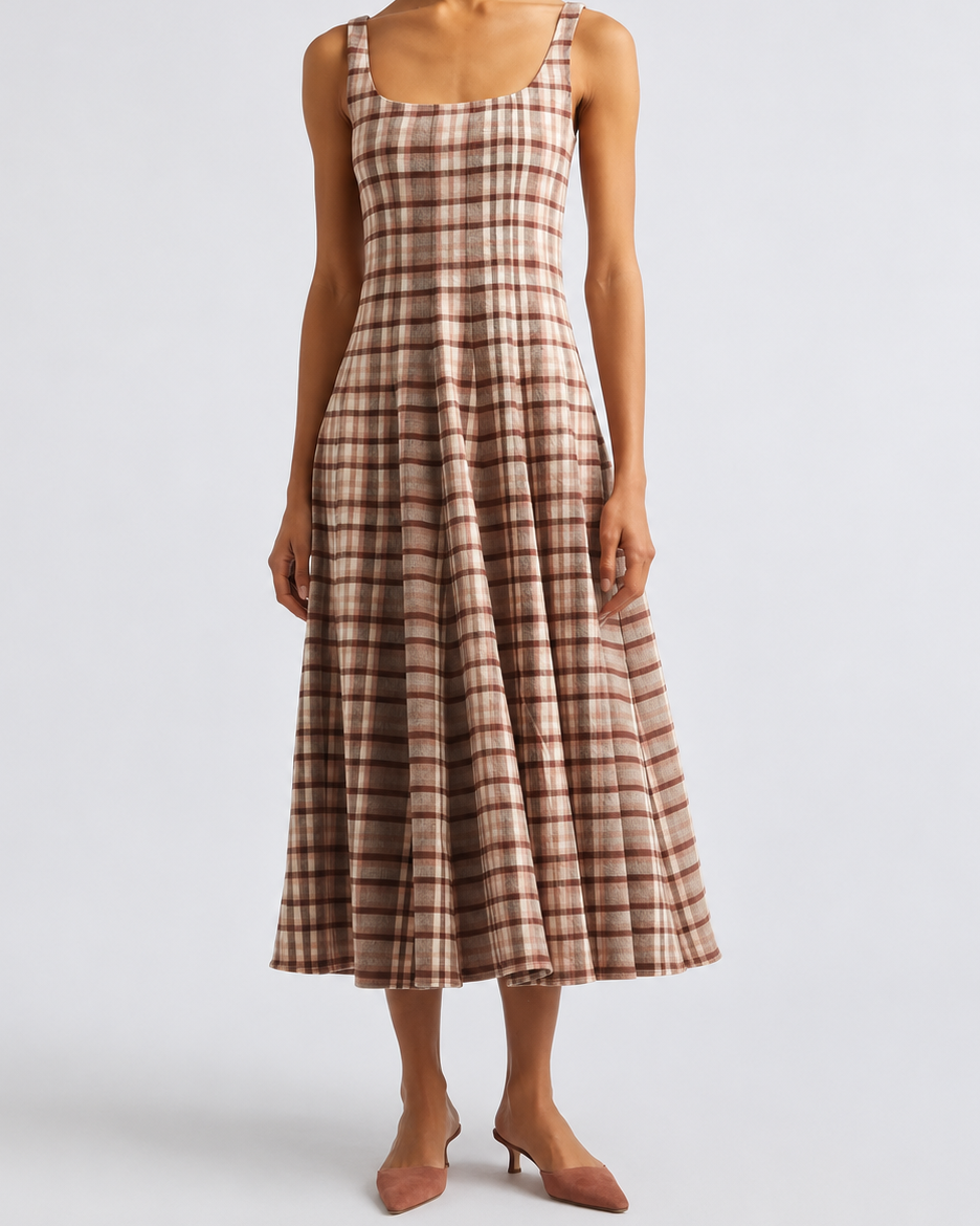 Staud Wells Dress | Tuscany Plaid