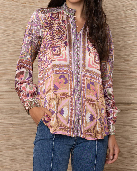 Hale Bob Etta Silk Top | Pink