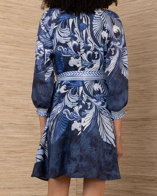 Hale Bob Belize Linen Dress | Navy