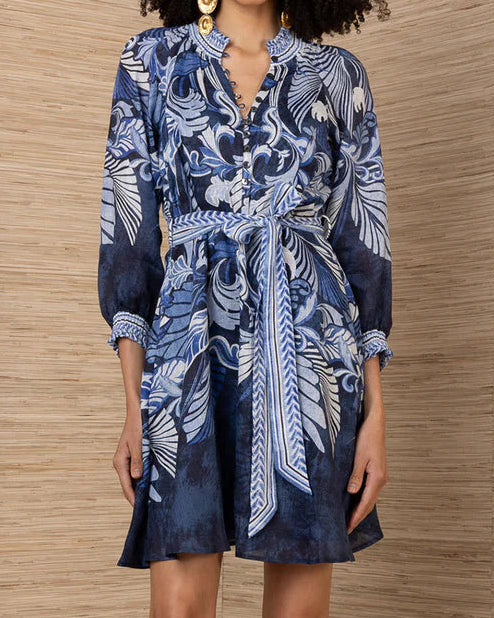 Hale Bob Belize Linen Dress | Navy