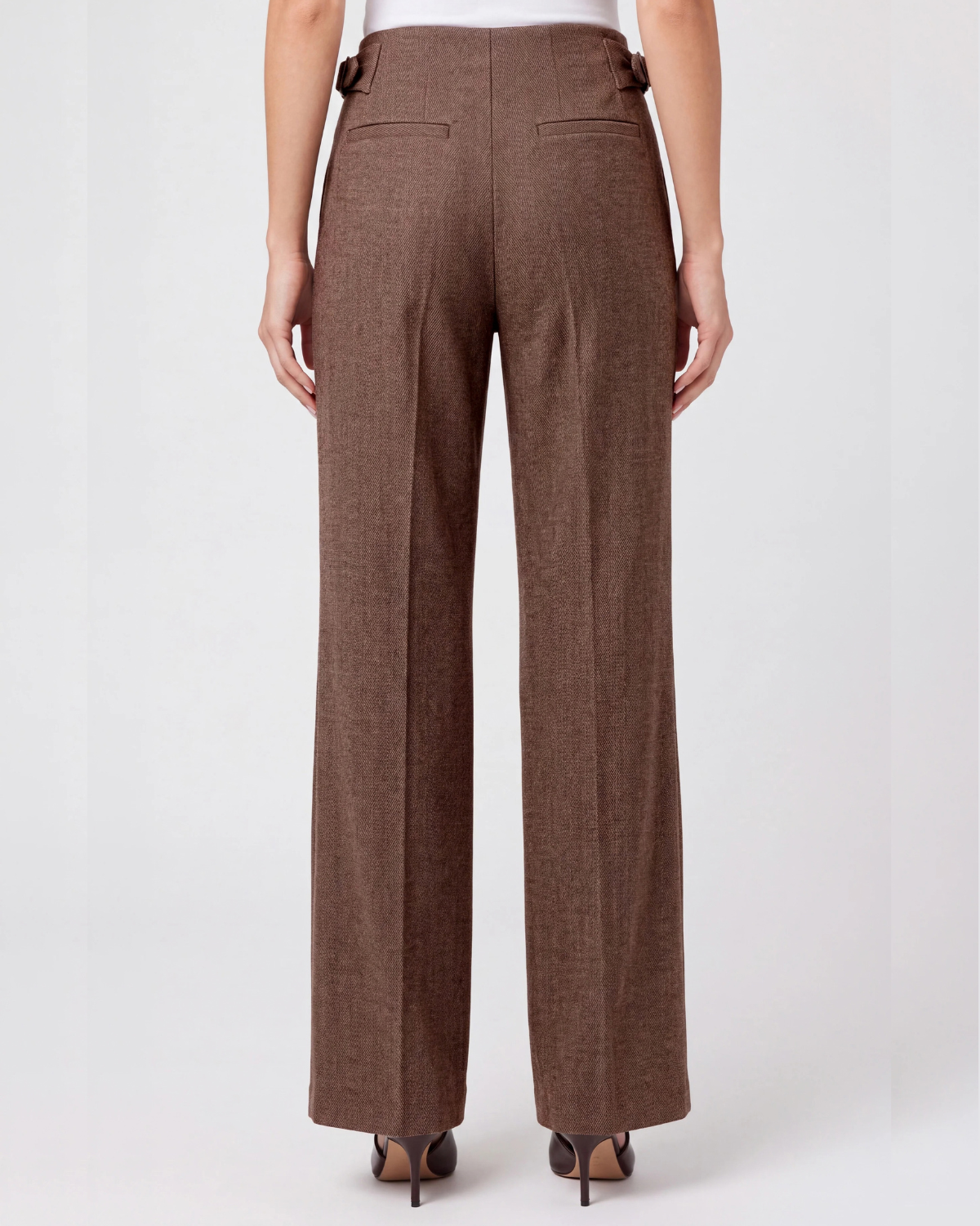 Liverpool High Rise Pleated Wide Leg Trouser | Chestnut