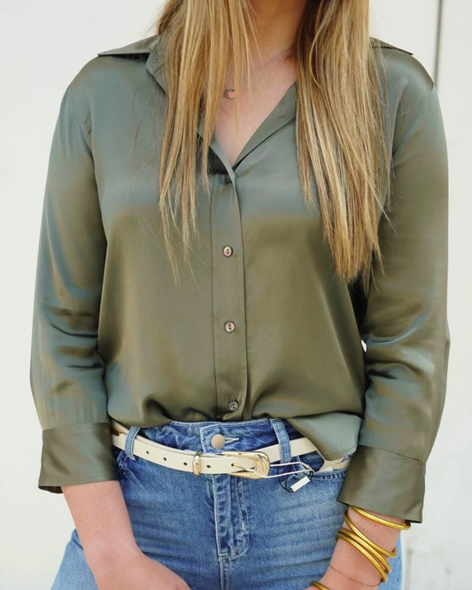 L'Agence Dani Blouse | Smokey Olive