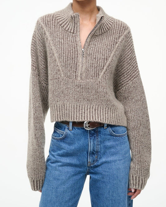 Staud Cropped Hampton Sweater | Bisque