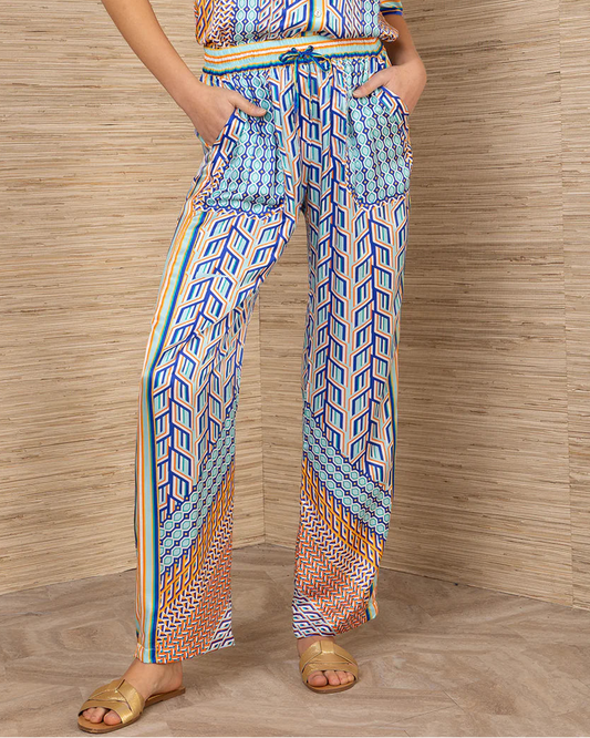 Hale Bob Ever Silk Charmeuse Pant | Blue