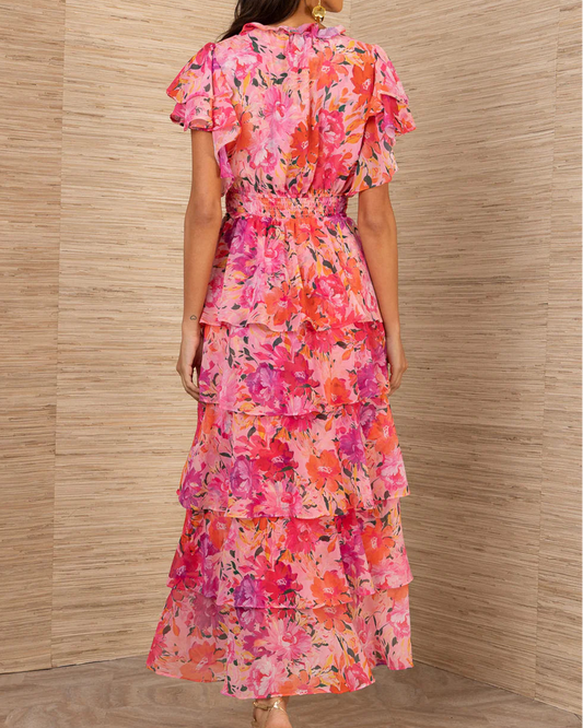 Hale Bob Milena Chiffon Maxi Dress | Pink