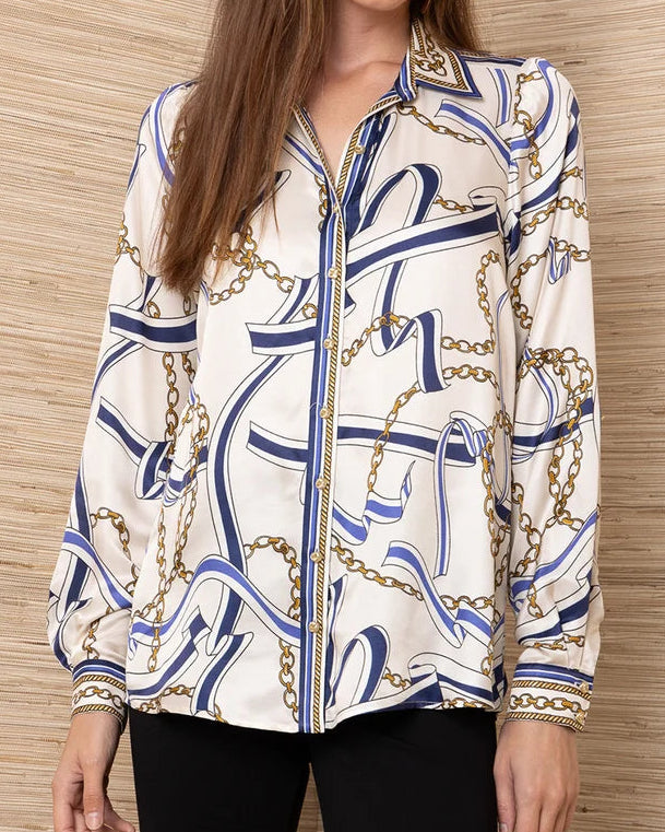 Hale Bob Wilhelmina Silk Top | Ivory