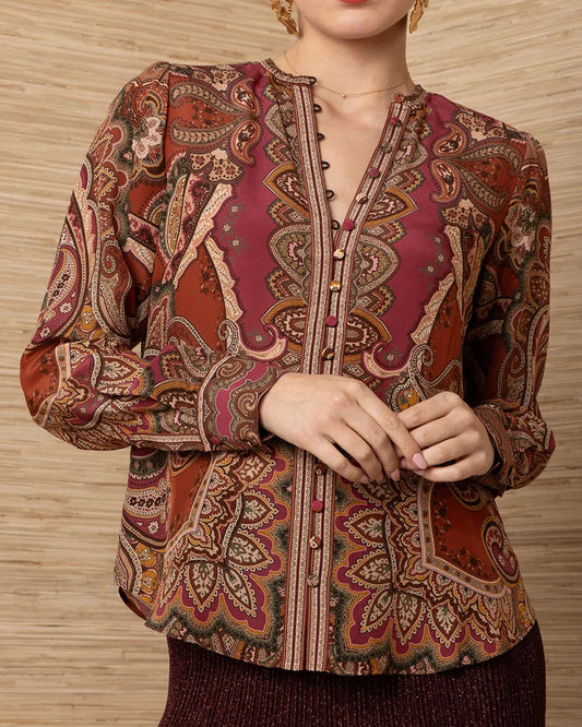 Hale Bob Phryne Silk Top | Pink