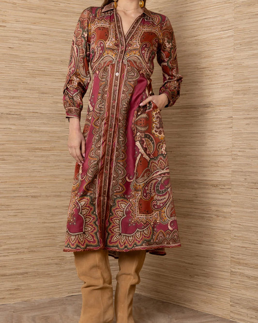 Hale Bob Sonali Silk Midi Dress | Pink