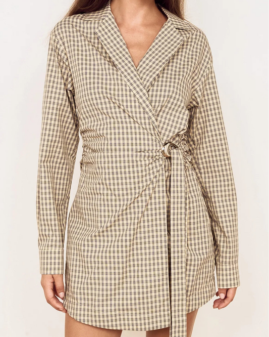 Mink Pink Mila Wrap Mini Shirtdress