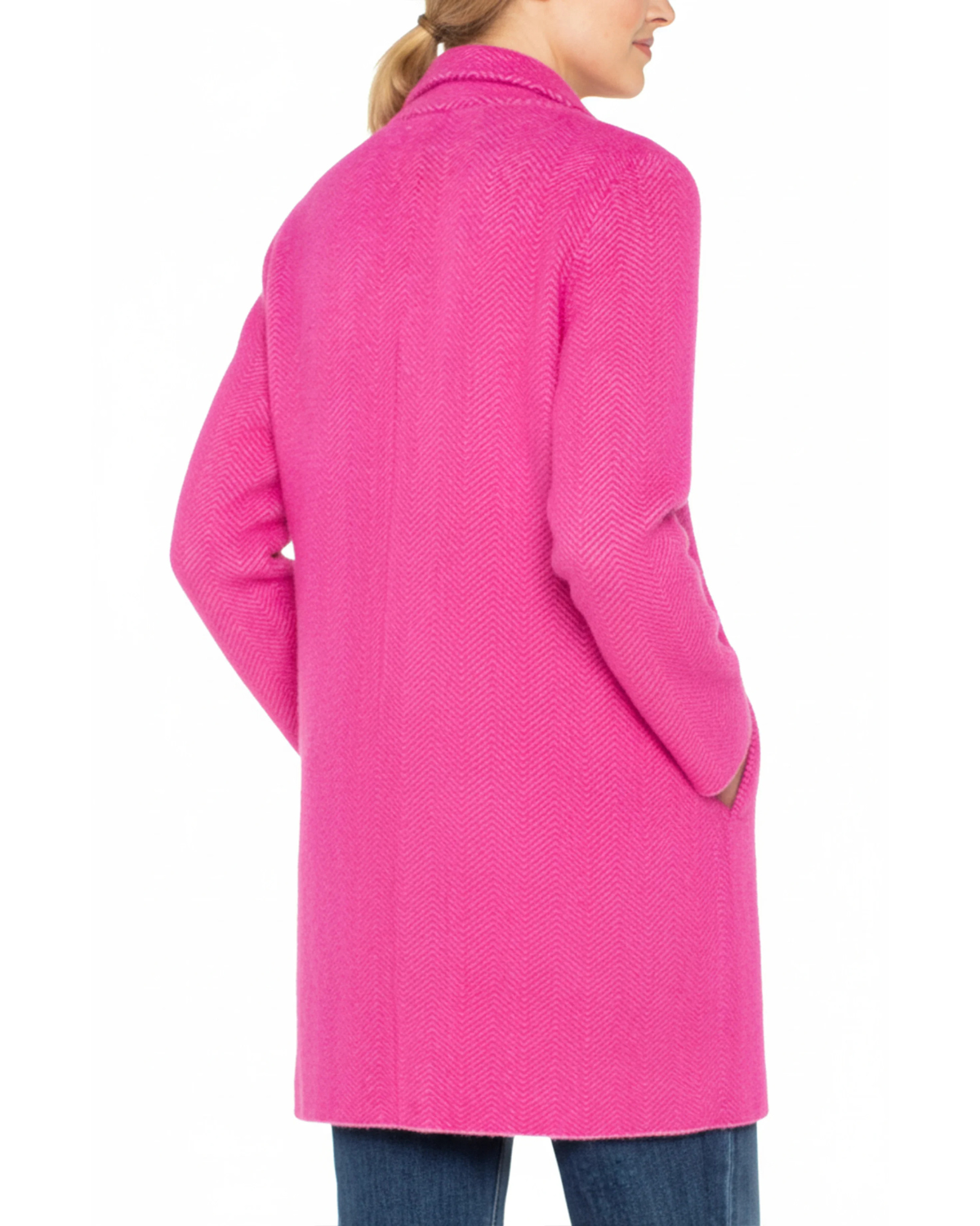 Liverpool Open Front Coatigan Sweater | Deep Raspberry Pink