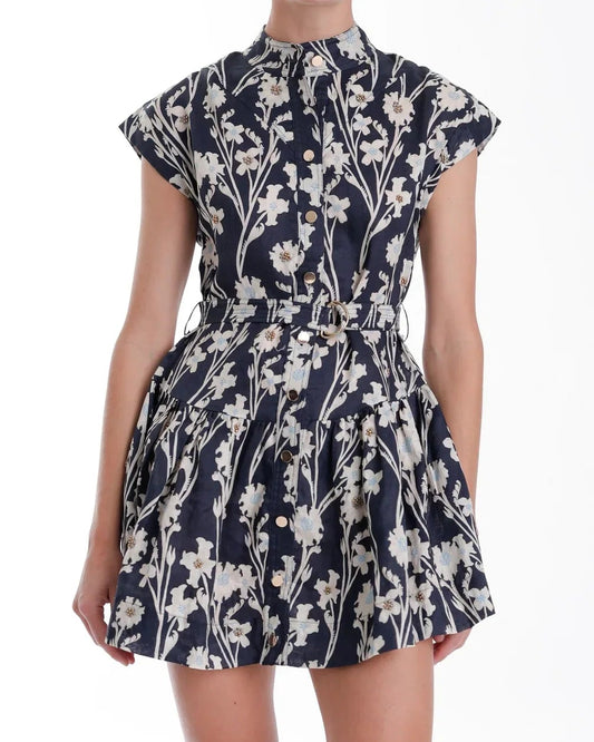 Karina Grimaldi Zelle Mini Dress | Navy Floral