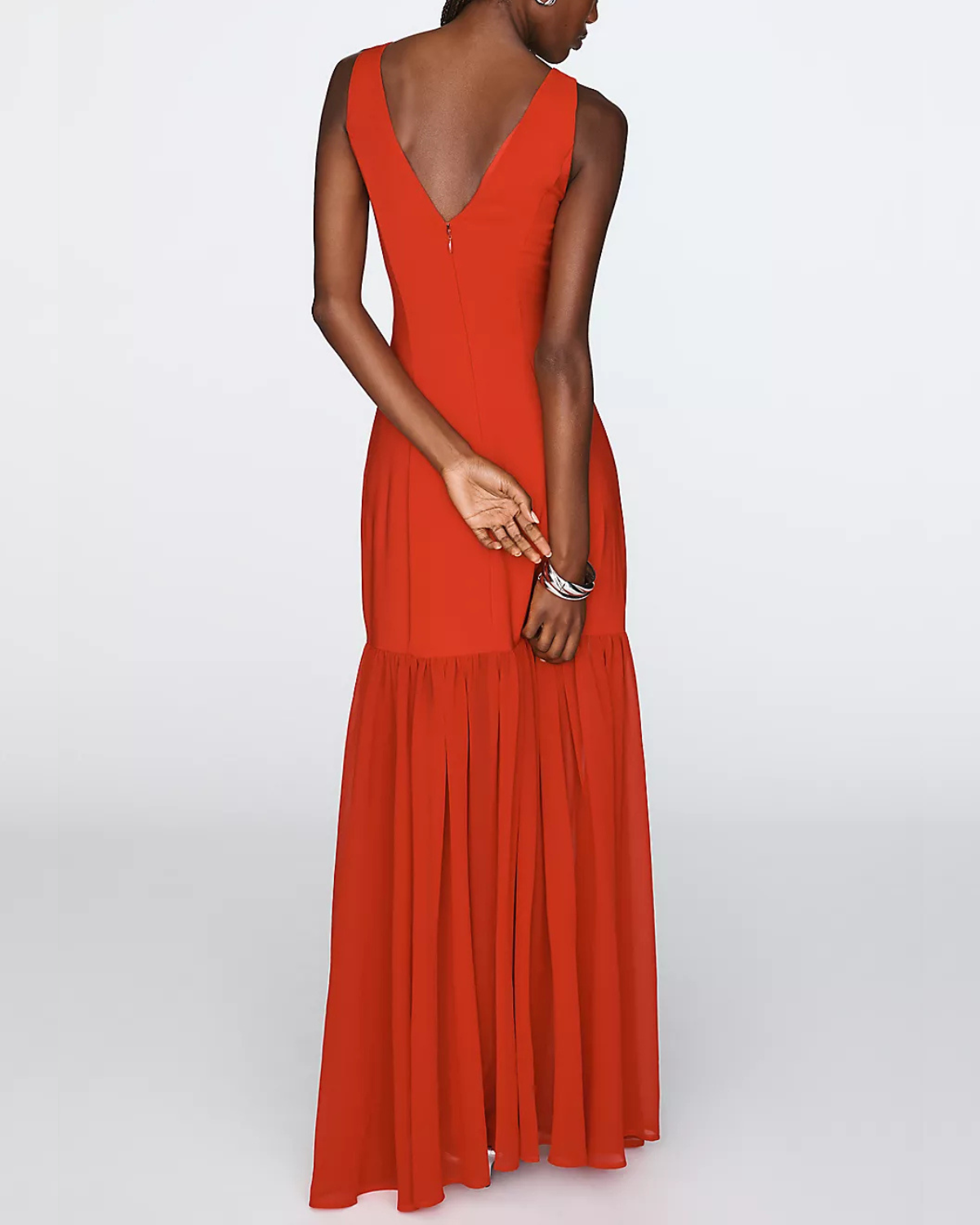 Hutch Emilia Pleated Maxi Dress | Red