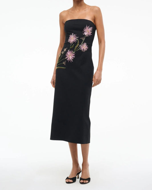 Staud Brooke Dress Dahlia Daydream | Black