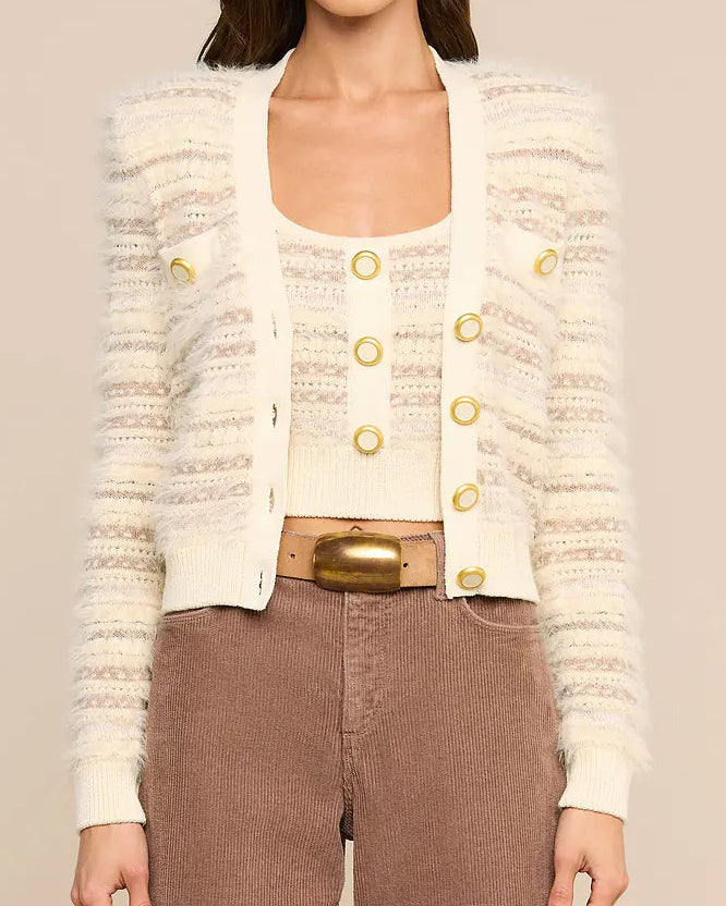 L'Agence Ariadne Cardigan | Ecru/Natural Multi
