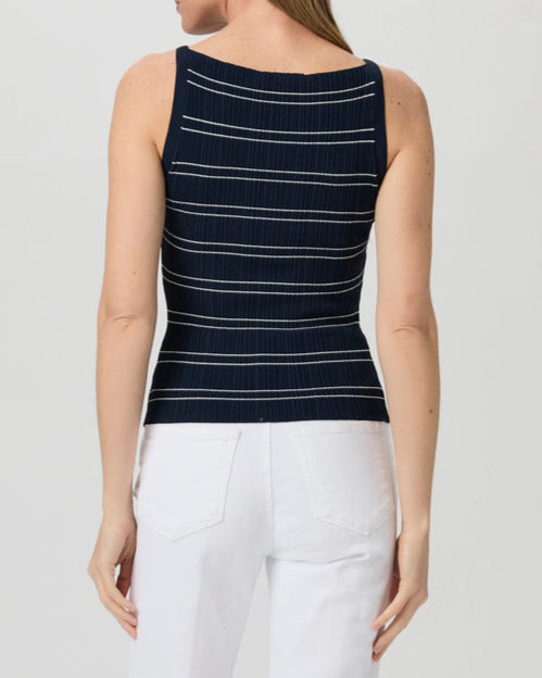 Paige Yuelia Tank | Dark Inkblue/White