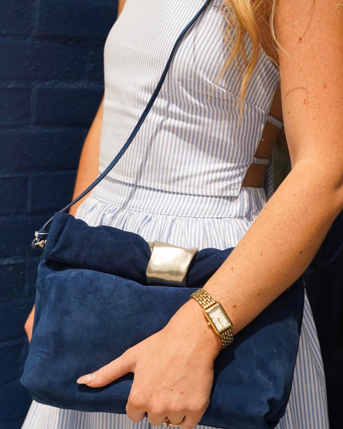 Staud Cuff Clutch | Navy