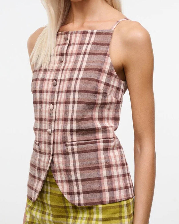 Staud Una Top | Tuscany Plaid