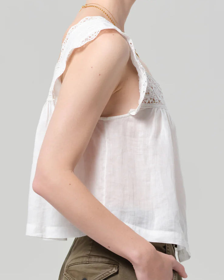 Citizens of Humanity Mia Embroidered Top | White