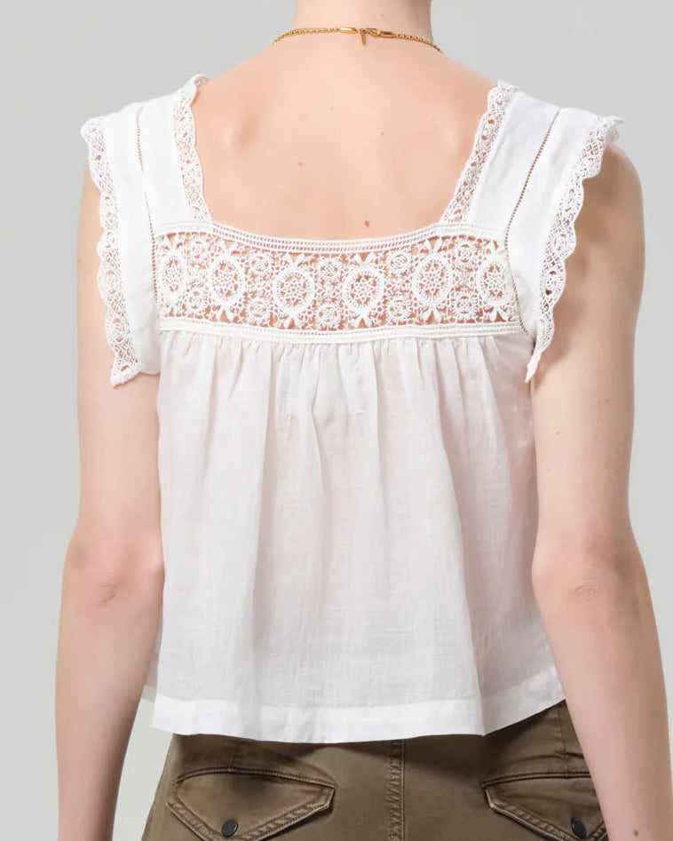 Citizens of Humanity Mia Embroidered Top | White