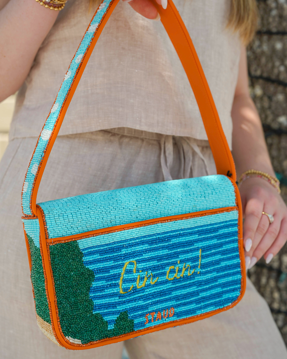 Staud Tommy Beaded Bag | Sunset Spritz