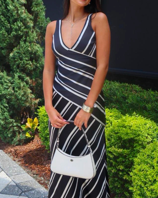 Show Me Your Mumu Mira Dress | Onyx Stripe