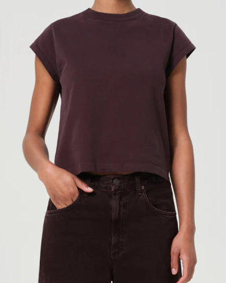 AGOLDE Bryce Cap Sleeve Tee | Root