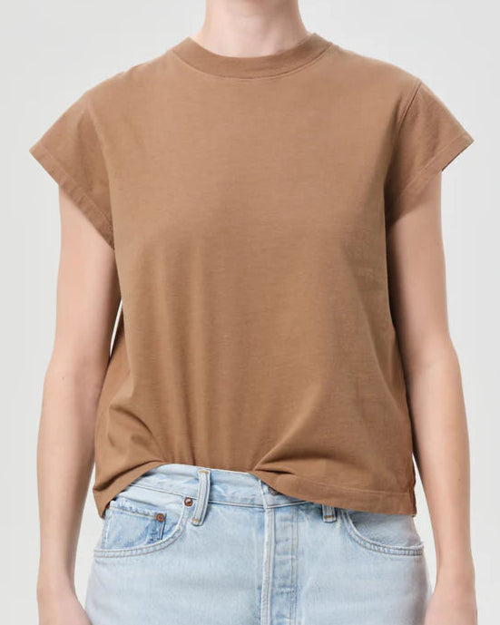 AGOLDE Bryce Cap Sleeve Tee | Hamoa