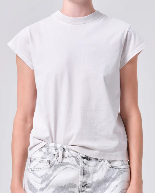 AGOLDE Bryce Cap Sleeve Tee | Bone
