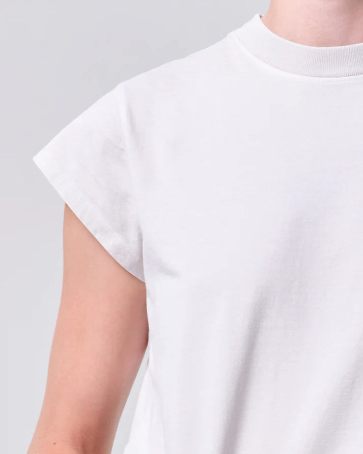 AGOLDE Bryce Cap Sleeve Tee | Bone