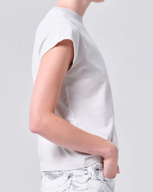 AGOLDE Bryce Cap Sleeve Tee | Bone