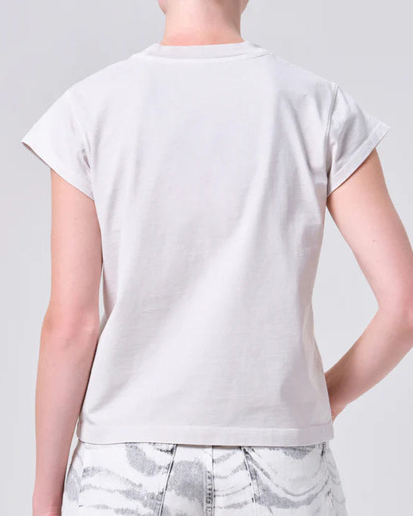 AGOLDE Bryce Cap Sleeve Tee | Bone